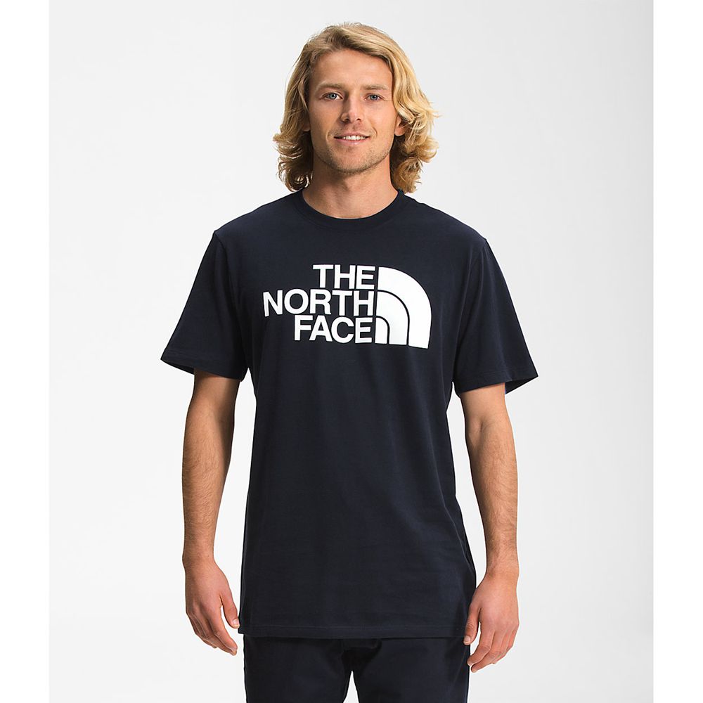 The North Face T-Shirts Mens Australia - The North Face Short Sleeve Half Dome Navy (RPS-546820)